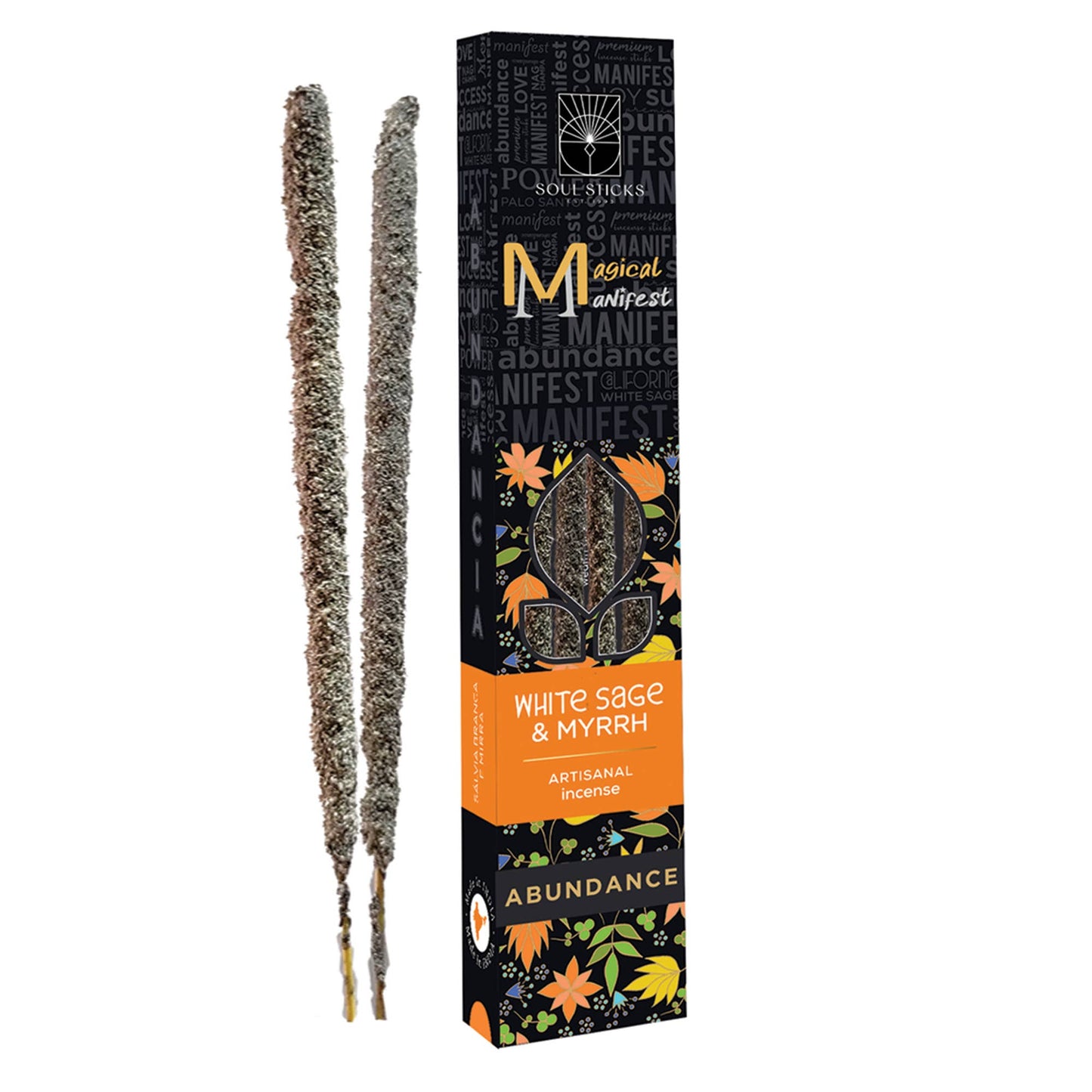 ✨ Abundance White Sage & Myrrh Magical Manifest Incense Sticks – Handcrafted Herbal Ritual Incense ✨