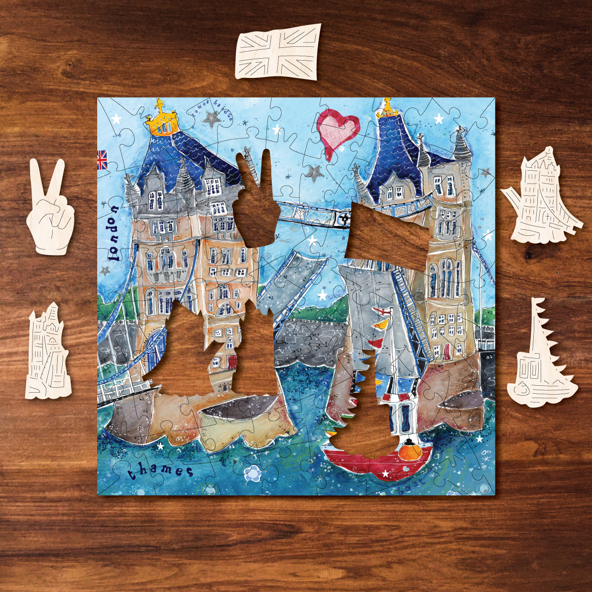 🧩 Tower Bridge MINI QT Wooden Puzzle – 81 Pieces
