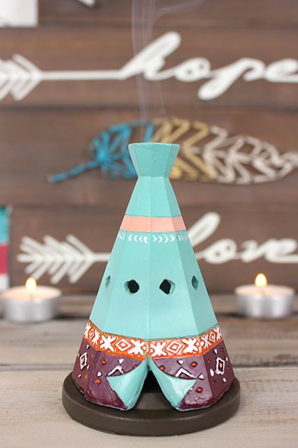 Boho Teepee Incense Cone Holder – Colourful Ceramic Cone Burner for Cozy Home Fragrance 🌿🔥