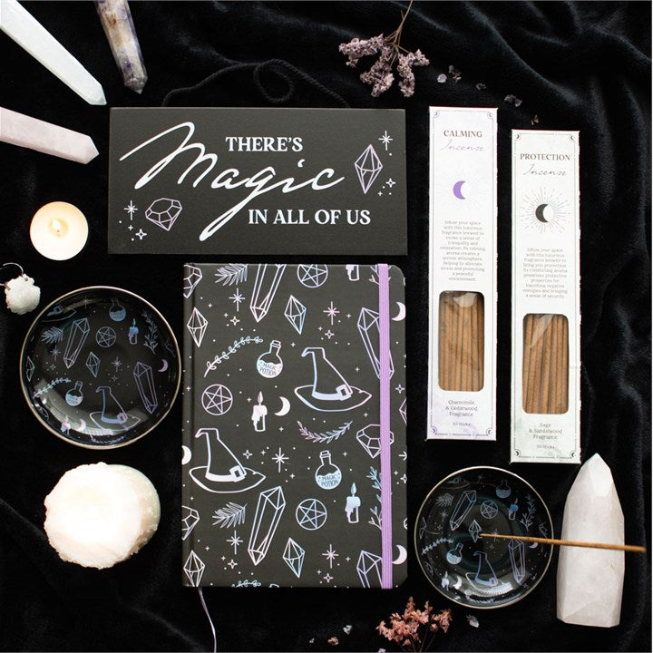 Something Different Crystal Witch Ceramic Trinket Dish – Iridescent Black Jewellery Holder