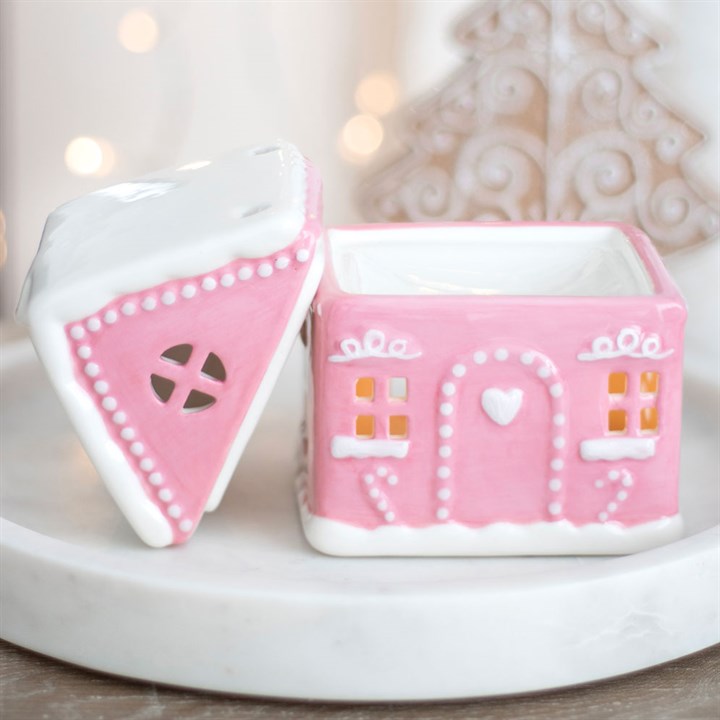 π β¨ Pink Gingerbread House Ceramic Oil Burner π¬π