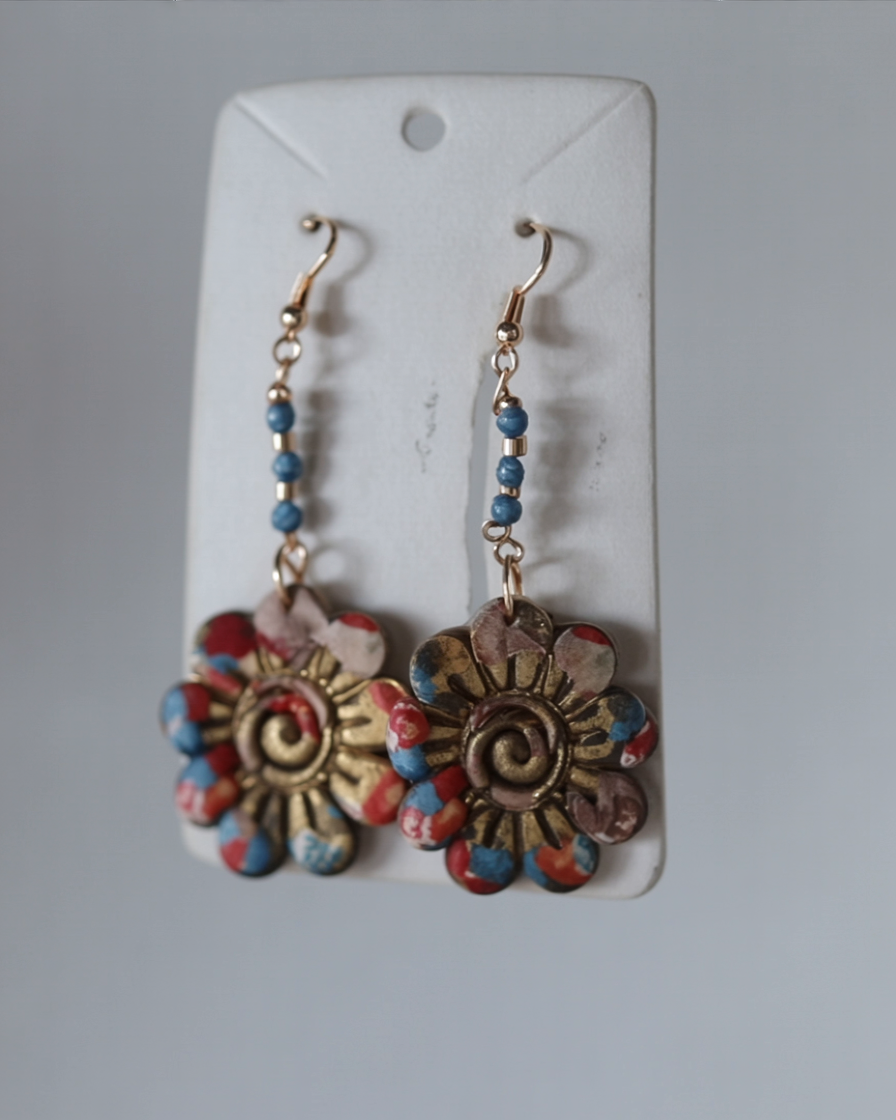 🌸 Handmade Polymer Clay Flower Earrings – Boho Chic Jewellery Made in the UK 🌸