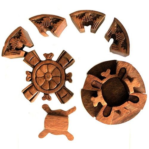 Bali Magic Round Petal Puzzle Box ๐บ๐ โ Hand-Carved Sheesham Secret Gift Box from Bali
