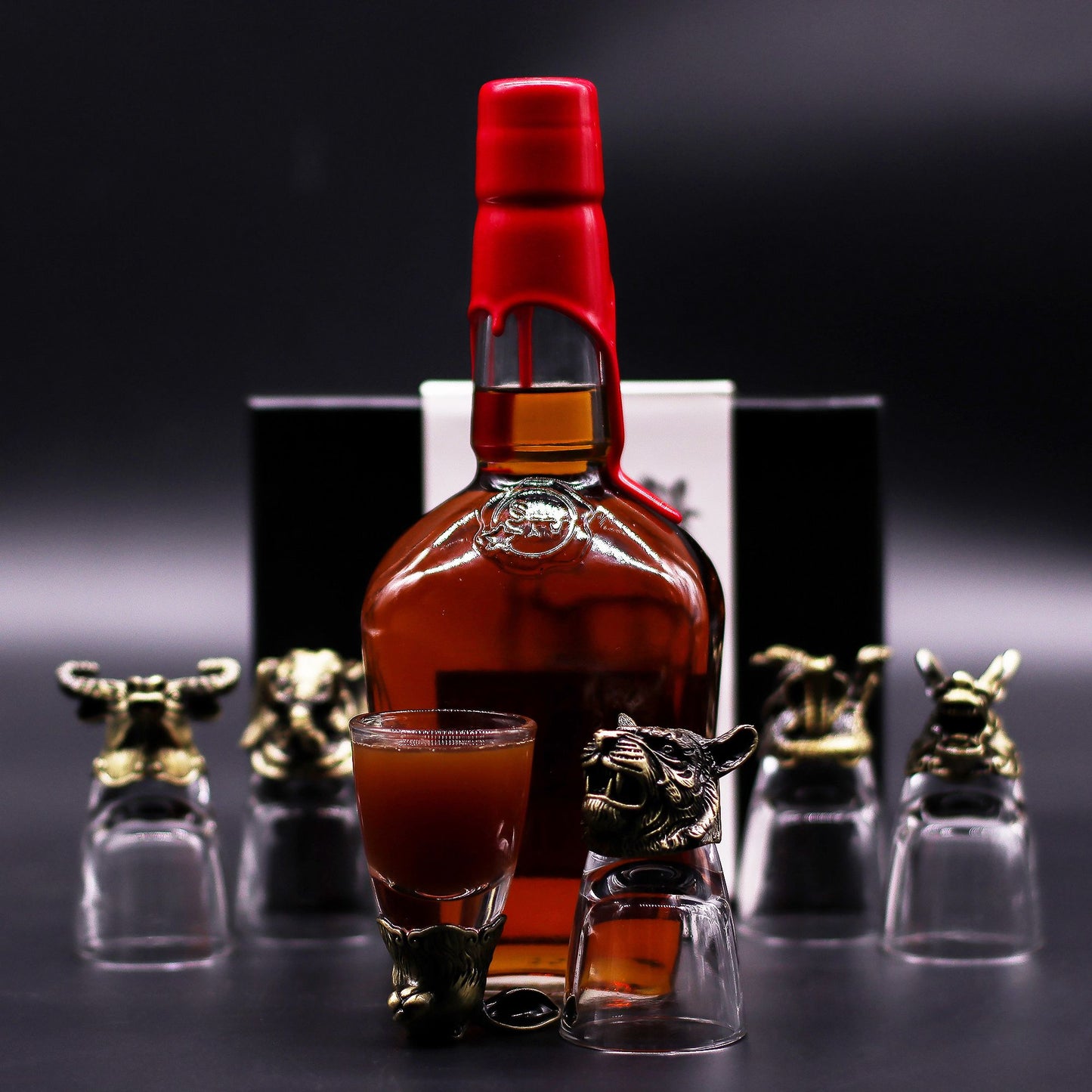 Mystical Animal Shot Glasses (50ml) – Antique Bronze-Style Collectors Barware Set (6 Designs)