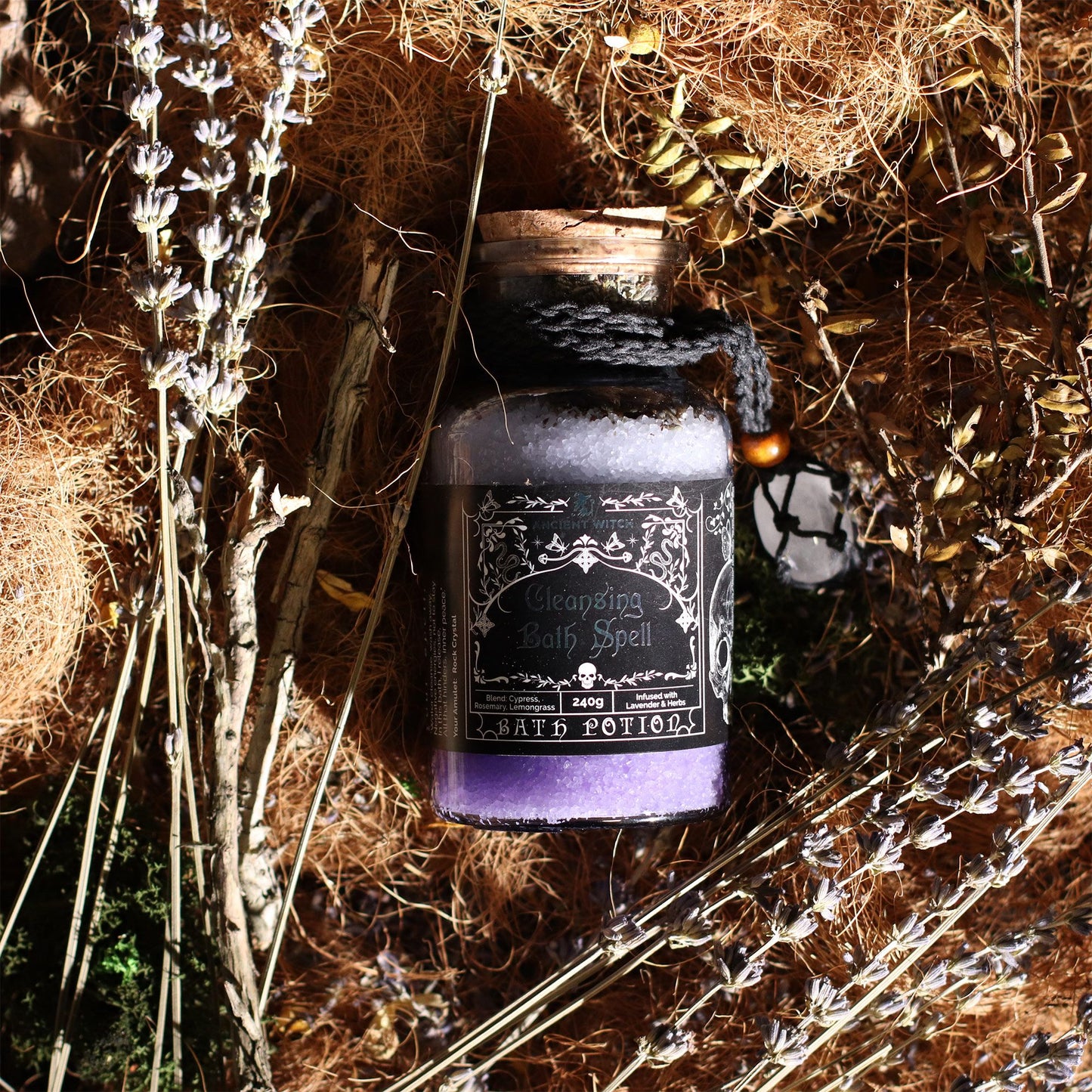 🌙 Ancient Witch Cleansing Bath Spell Potion & Rock Crystal Amulet – Purify, Renew & Rebalance ✨