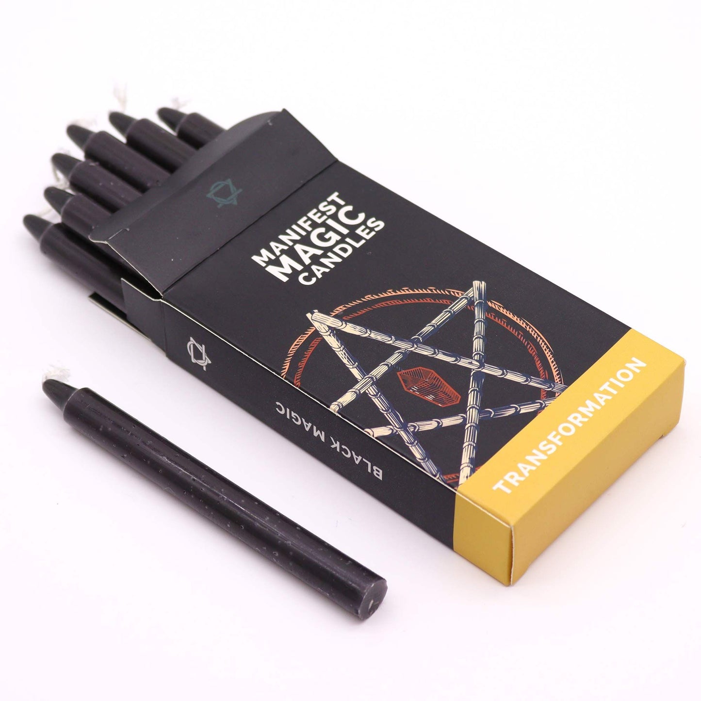 π€ Manifest Magic Candles (Pack of 12) β Black | Grounding, Protection & Strength π―οΈ