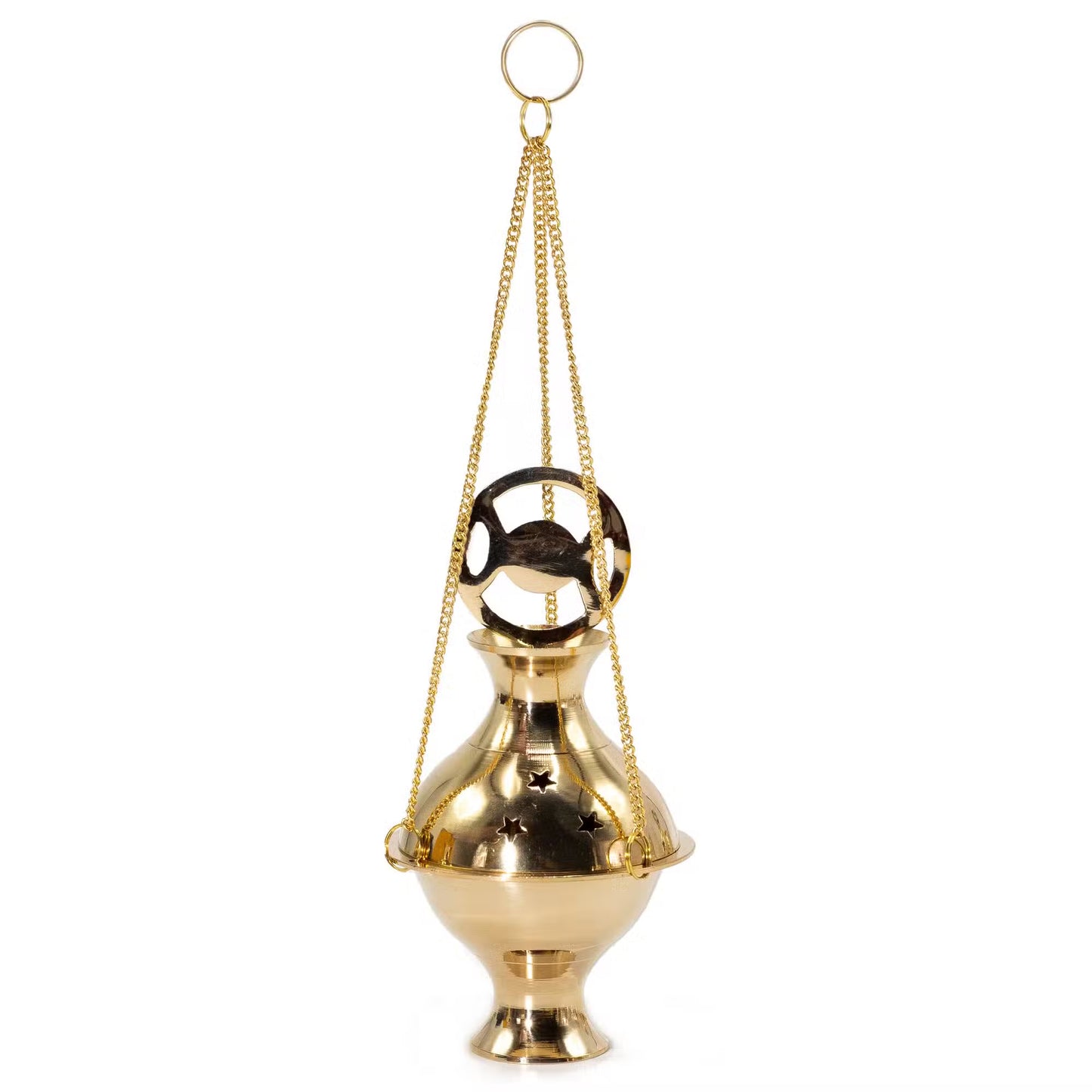 ๐ฎโจ Hanging Brass Incense Burner โ Three Phase Moon ๐ Ritual Altar Decor | Mystical Home & Spiritual Space Accent