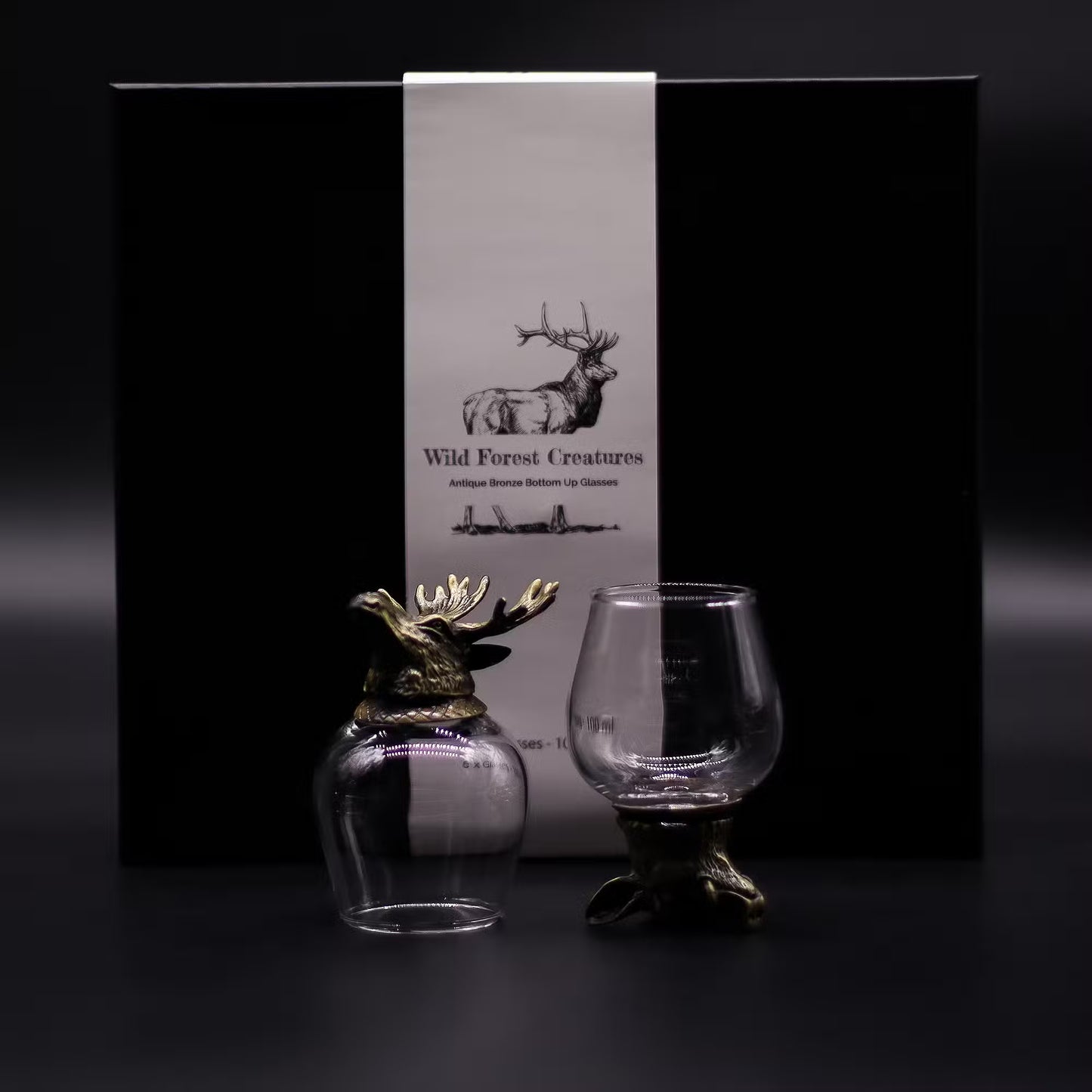π¦ Gift Set of 6 Shot Glasses (50ml) β Wild Forest Creatures β Antique Bronze π²