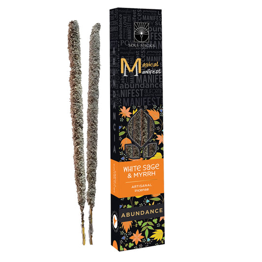 ✨ Abundance White Sage & Myrrh Magical Manifest Incense Sticks – Handcrafted Herbal Ritual Incense ✨