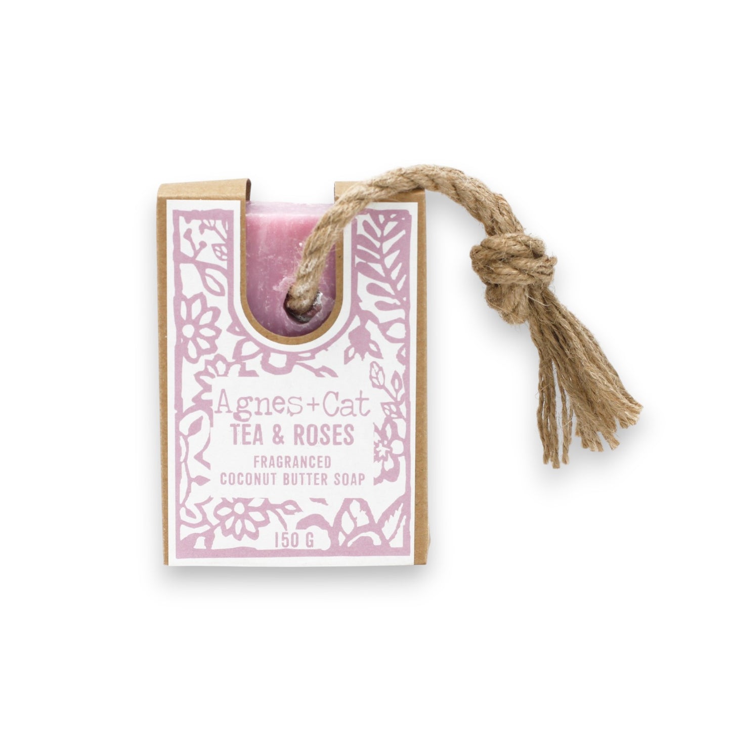 🌹 Tea & Roses Soap On A Rope – Handmade Floral Luxury Bar 150g 🍃