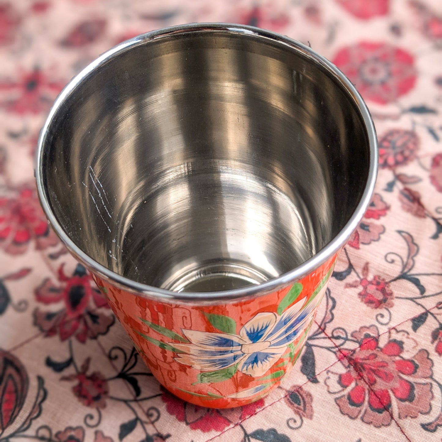 🌸 Hand-Painted Stainless Steel Tumbler – Kashmiri Artisan Craftsmanship 🌸