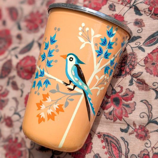 🌸 Hand-Painted Stainless Steel Tumbler – Kashmiri Artisan Craftsmanship 🌸