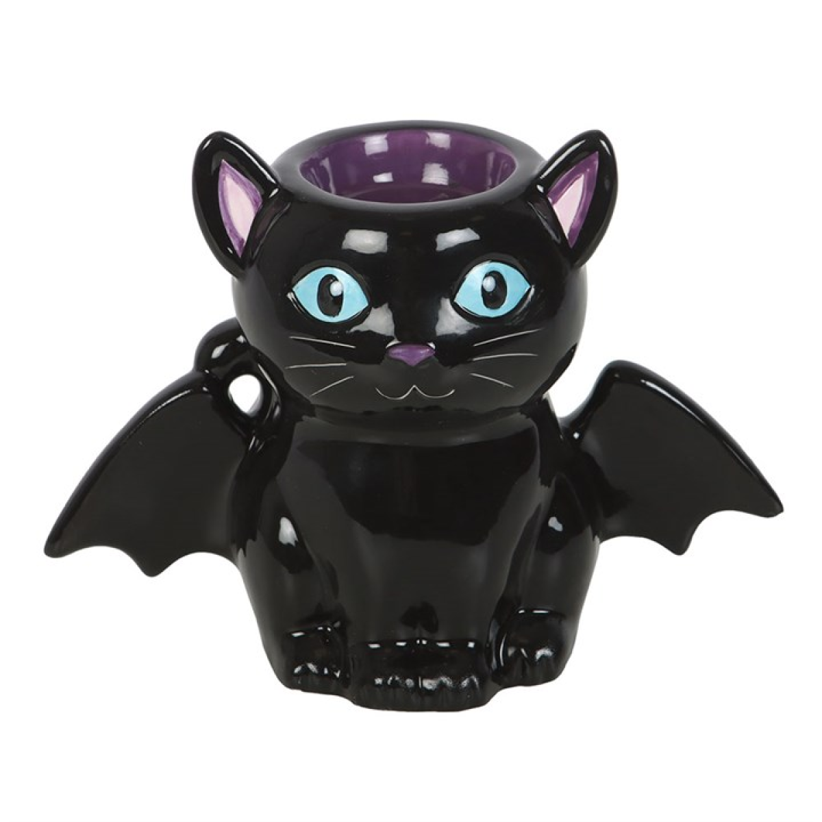 🦇 Cute & Creepy Bat Cat Ceramic Oil Burner & Wax Warmer 🕯️ | Gothic Home Décor & Mystical Fragrance Burner