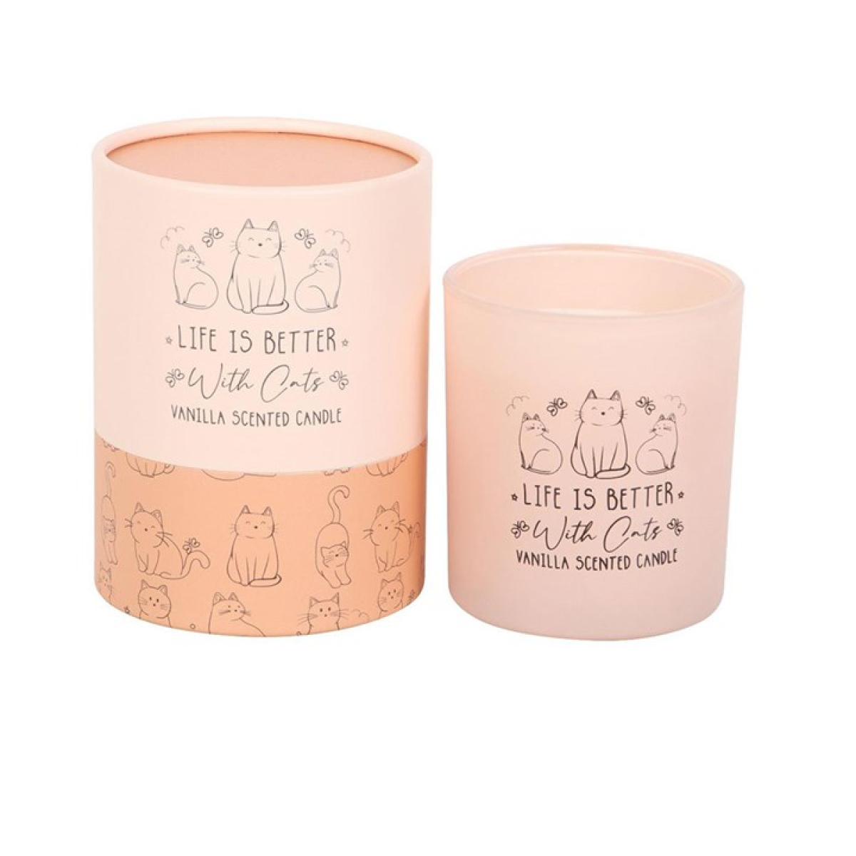 Life Is Better With Cats Vanilla Candle 🐾💗 – Blush Pink Cat Lover Gift