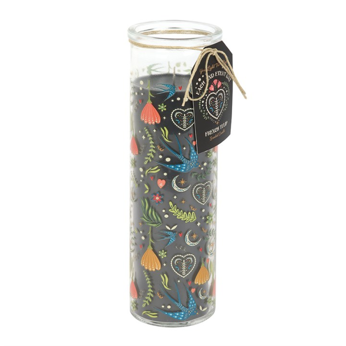 Bougie Tube Tulipe Française Imprimé Fleur de Minuit