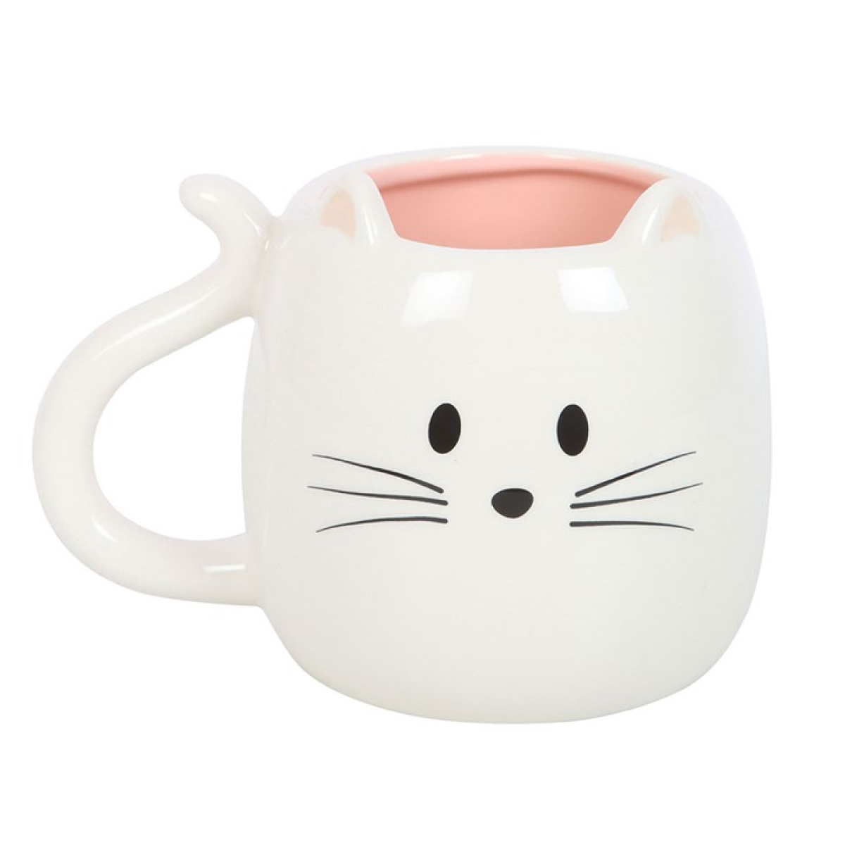 🐱 White Cat Shaped Mug – Cute Ceramic Mug for Cat Lovers (500ml) 🐾