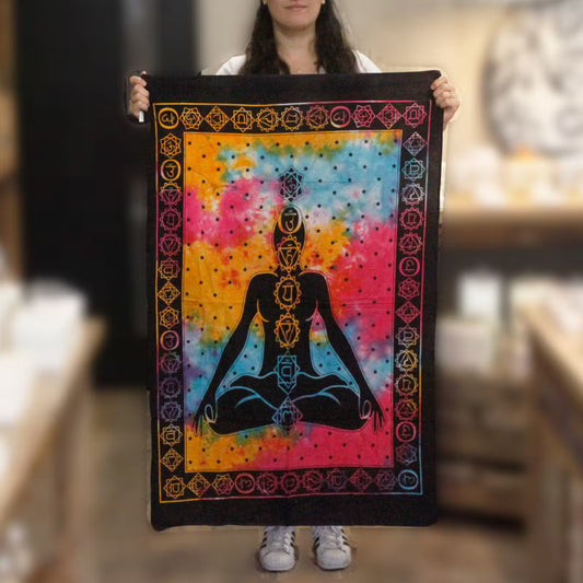 🕉️ Vibrant Cotton Wall Hanging – Indian Boho Art Tapestry | Handmade Home Décor 🌿