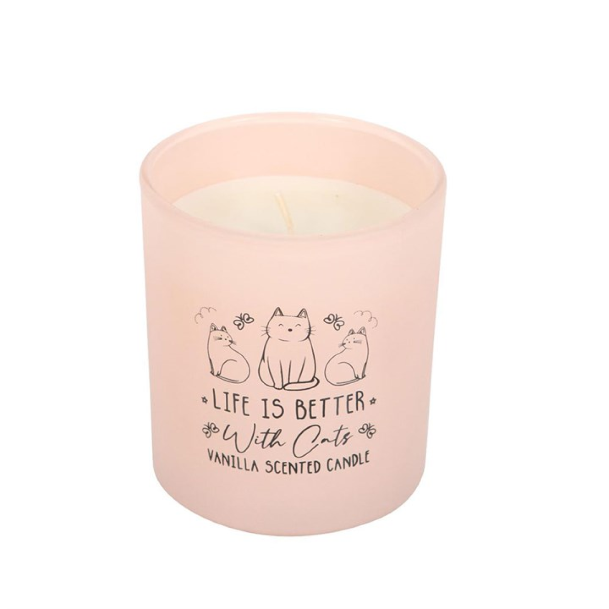 Life Is Better With Cats Vanilla Candle 🐾💗 – Blush Pink Cat Lover Gift