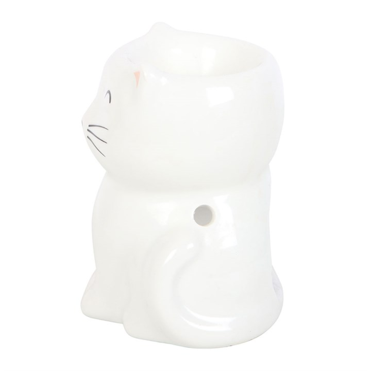 Brûleur à Huile Chat Heureux Blanc