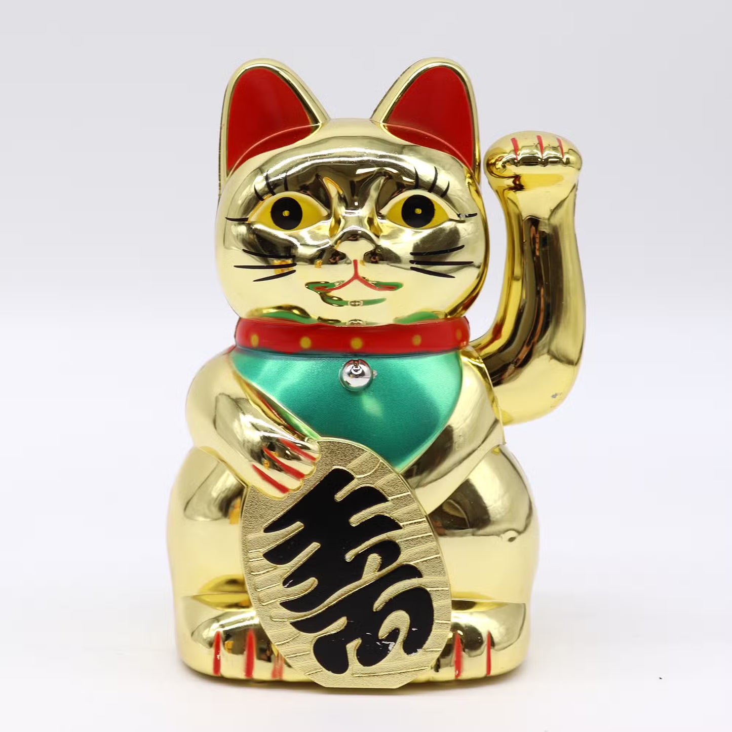 ✨ Very Gold Lucky Waving Money Cat 🐱 – 15cm Prosperity Fortune Figurine 💰 招財 Cat –