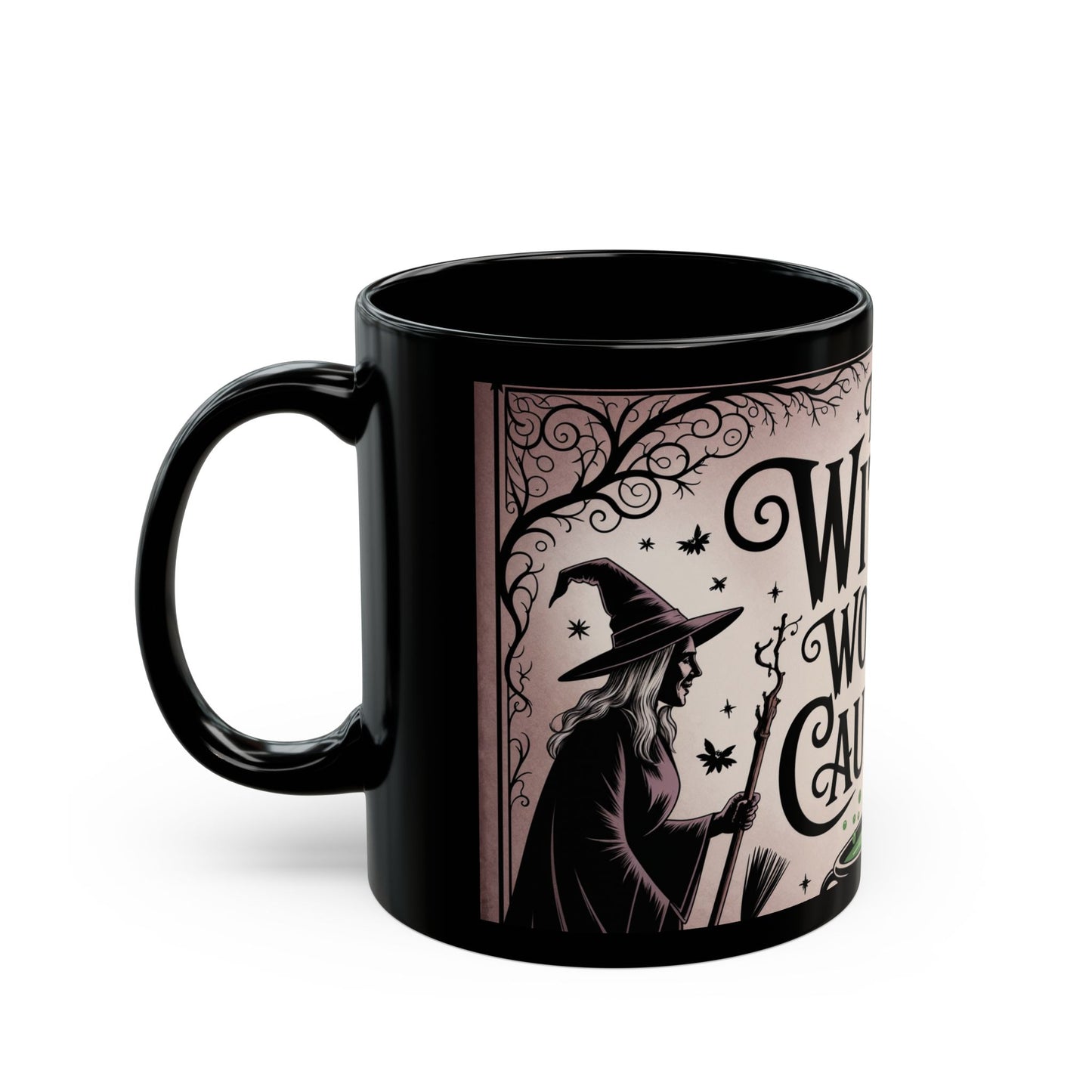 Witch's Working Cauldron Black Mug – Halloween Witch Tea Coffee Cup (11oz & 15oz)