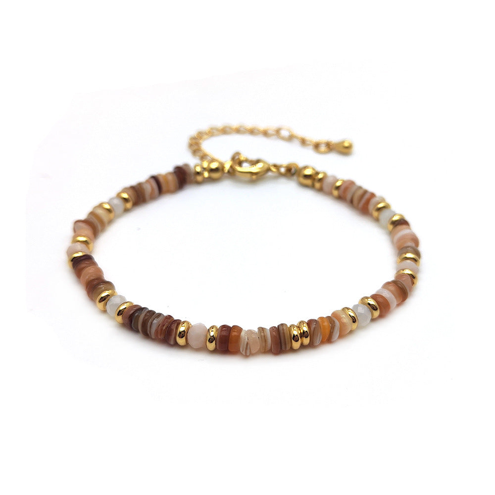 Pulsera de Conchas Naturales Coloridas Tejidas a Mano con Cuentas para Mujer | Joyería Retro Boho de Verano