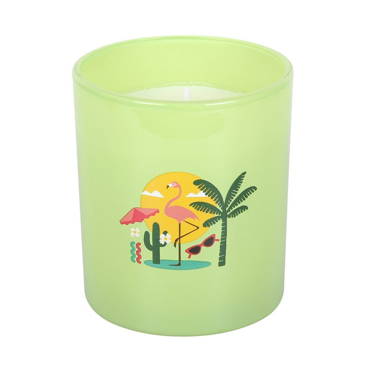 Bougie Parfumée Pamplemousse Rose Palm Springs Cadeau Rétro Californie Ensoleillée 28 Heures de Combustion