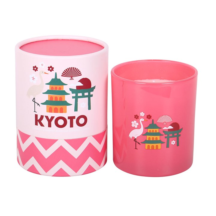 Kyoto Bamboo & Cherry Blossom Scented Candle – Tranquil Garden Home Fragrance Gift