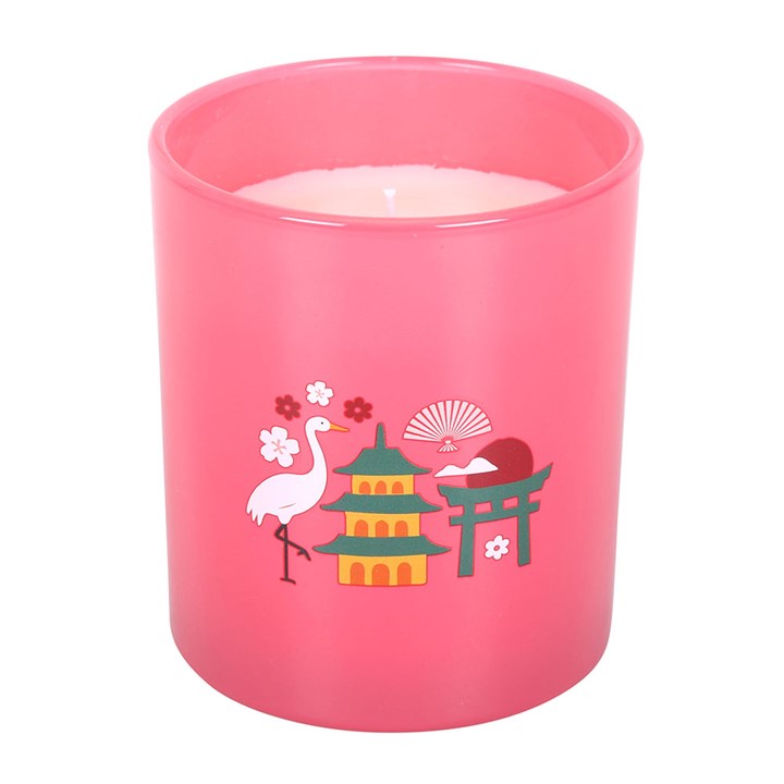 Kyoto Bamboo & Cherry Blossom Scented Candle – Tranquil Garden Home Fragrance Gift