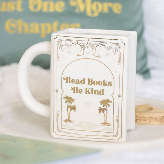 Lisez des livres Soyez gentil Tasse en forme de livre blanc