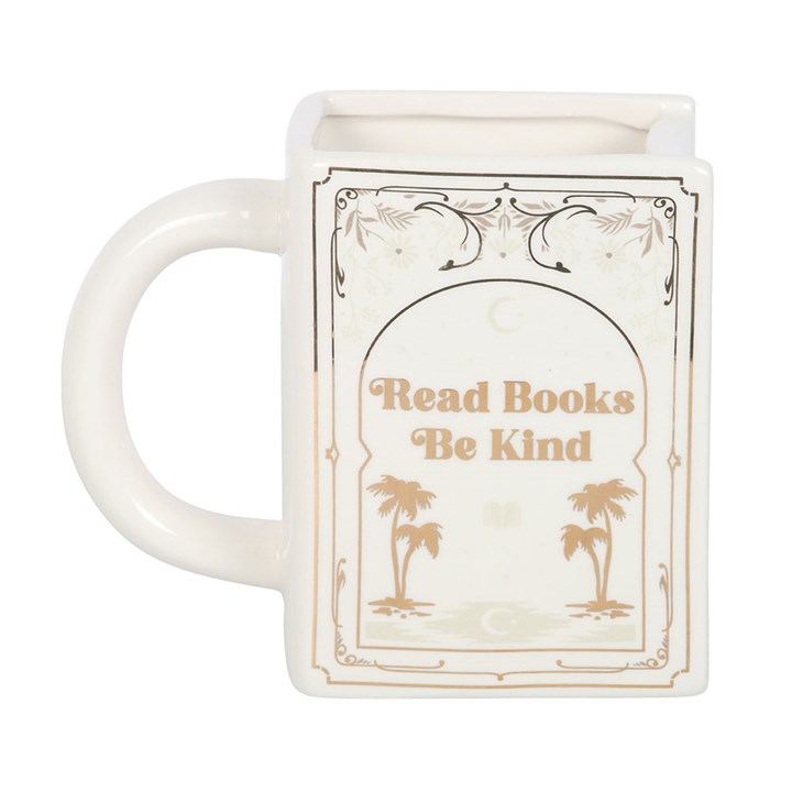 Lisez des livres Soyez gentil Tasse en forme de livre blanc