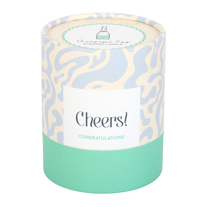 Bougie "Cheers Congratulations Champagne Fizz" – Bougie Cadeau Célébration pour les Remises de Diplômes, Promotions et Étapes Importantes