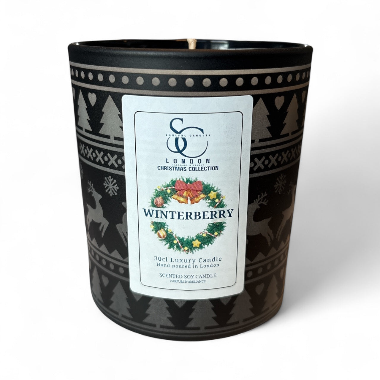Winterberry Christmas Candle | Cranberry & Raspberry Soy Candle | Vegan, Hand-Poured 30cl – Soulful Candles 🎄🕯️