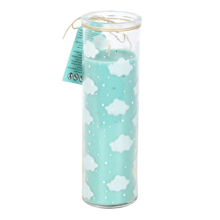 Bougie tube lavande et camomille Cloud Print – Bougie en verre de 55 heures