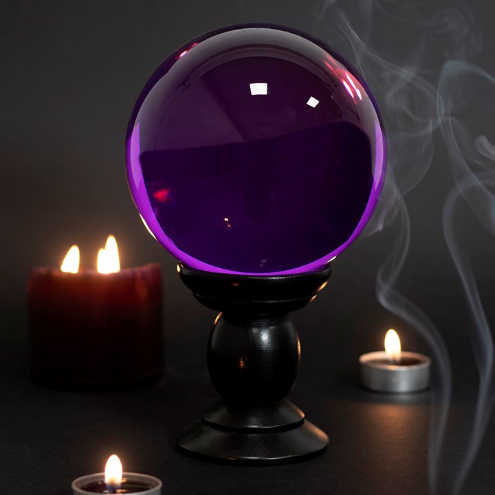 🔮 Large Purple Crystal Ball on Stand – Mystical Decor & Divination Tool