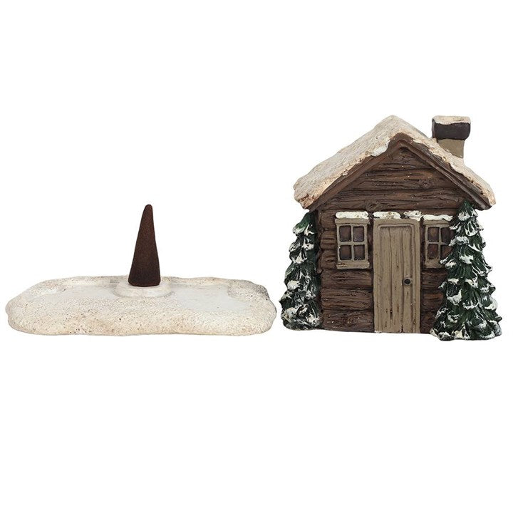 🏡 Log Cabin Incense Cone Burner – Cosy Winter Aromatherapy Home Décor 🌲✨