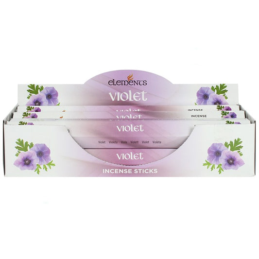 ✨ Set of 6 Packets of Elements Violet Incense Sticks | Calming Floral Fragrance for Relaxation & Meditation 🌸