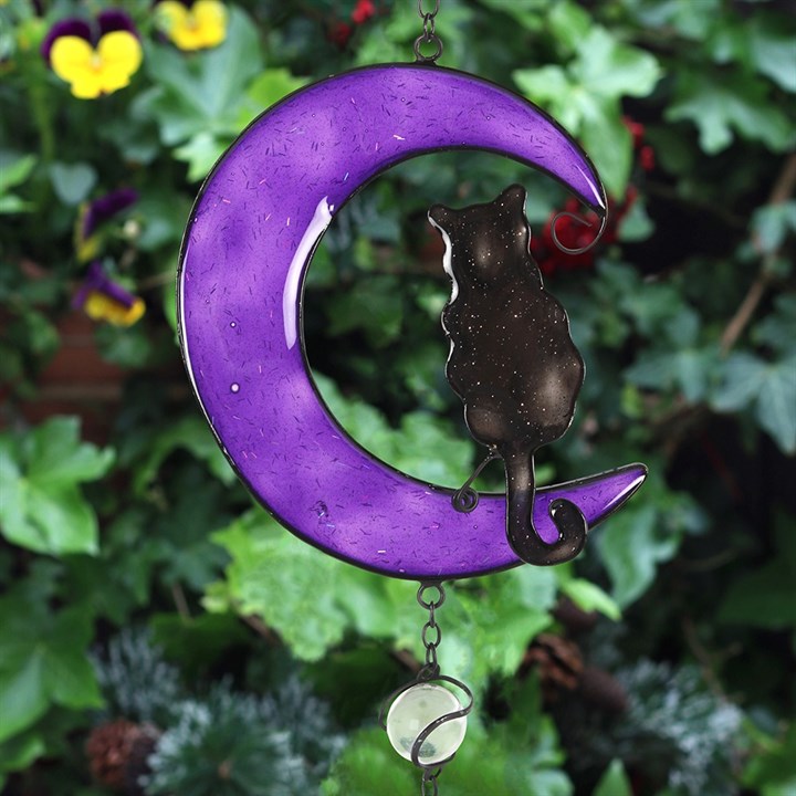 Handcrafted Black Cat Wind Chime – Metal, Glass & Resin | Ethically Sourced Indoor & Outdoor Decor 🐈‍⬛✨