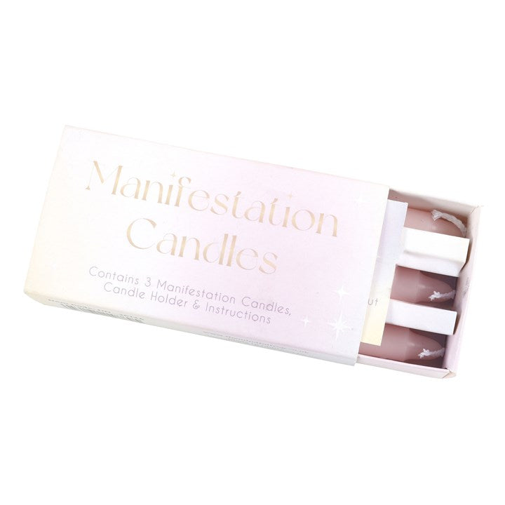 ✨ 3 Manifestation Spell Candles in a Box – Attract Positive Energy & Divine Guidance ✨