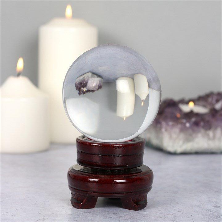 Mystic 8cm Crystal Ball with Wooden Stand – Divination, Decor & Gifts 🔮✨