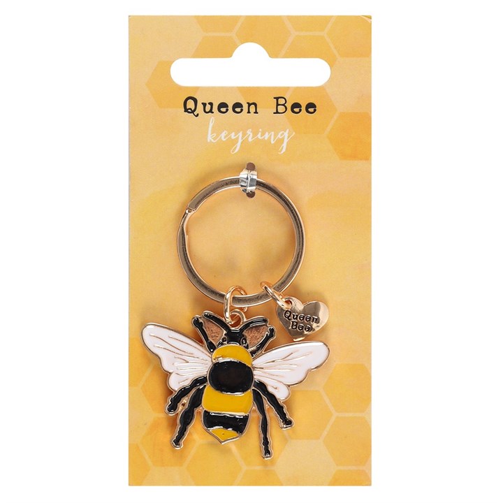 🐝 Queen Bee Enamel Keyring – Cute Gift for Her | Stylish Bee Charm Accessory 💛
