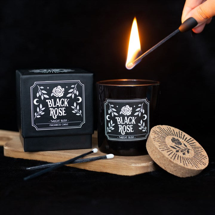 🖤 Black Rose Twilight Blush Candle – Enchanting Floral Scent for Mystical Evenings 🌹✨