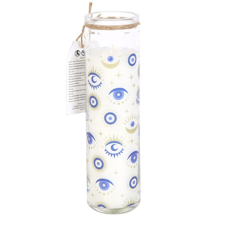 🕯️ All Seeing Eye 7 Day Prayer Candle – White Sage Scent | Spiritual Protection & Cleansing Candle 🌿