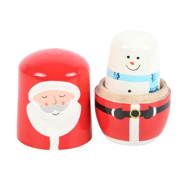 🎄 Christmas Russian Nesting Doll Set – Handpainted Holiday Decor 🎅❄️