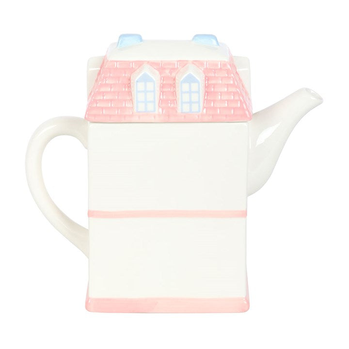 Théière en forme de maison pastel