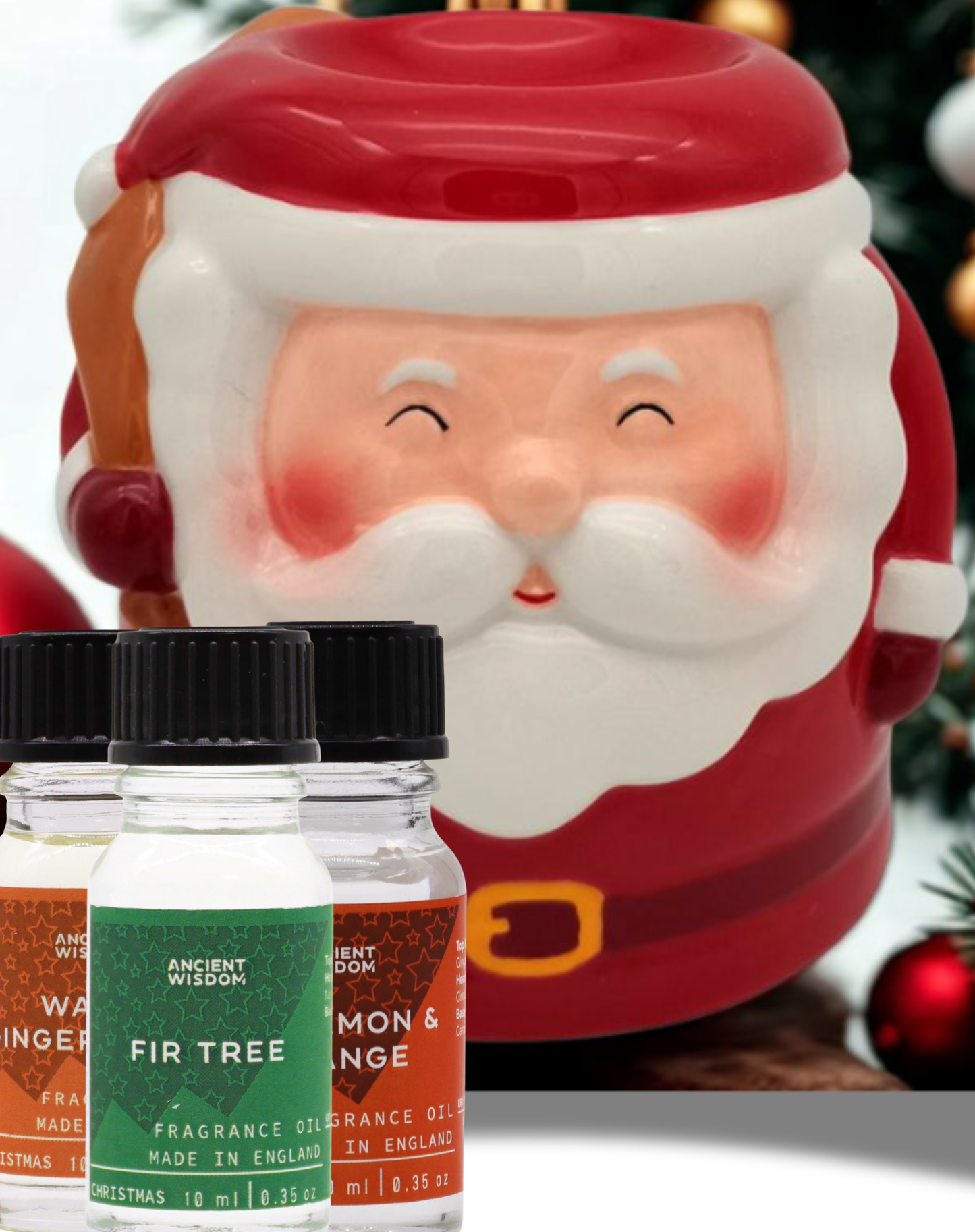 🎄 Christmas Fragrance Gift Set – Santa Oil Burner & 3 Festive Fragrance Oils 🎅✨