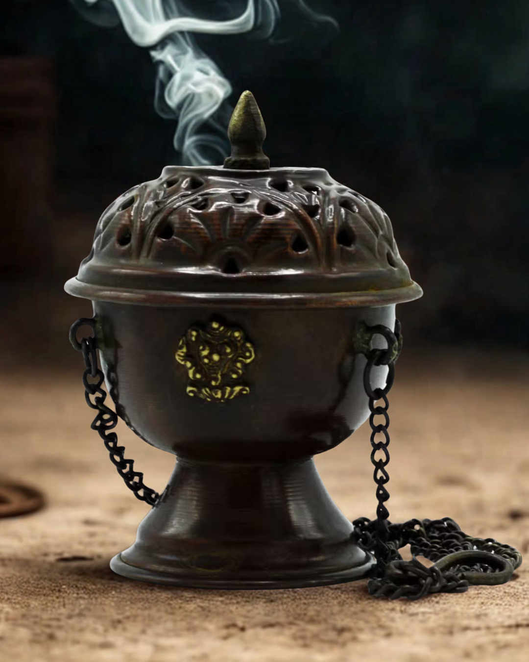 🌿 Copper Tibetan Incense Burner – Classic Hanging Serenity 🌿