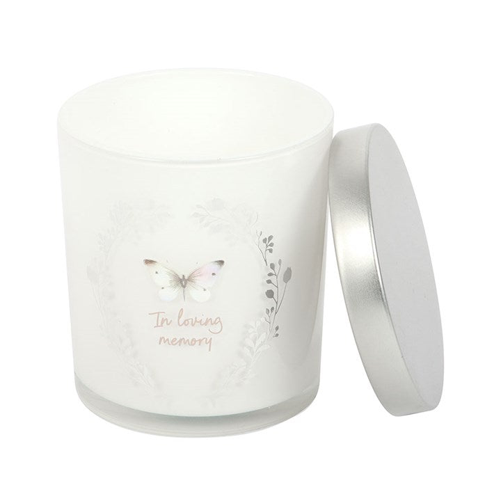 Bougie Vanille Papillon Blanc En Mémoire Affectueuse