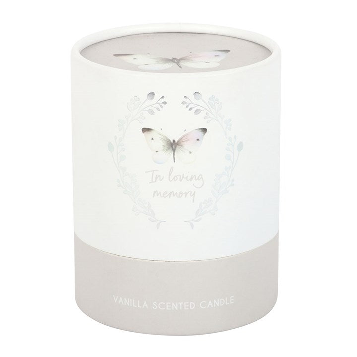 Bougie Vanille Papillon Blanc En Mémoire Affectueuse