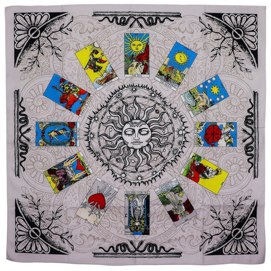 Tree of Life Tarot Cloth (75×75cm) – Sacred Altar & Reading Mat for Tarot + Oracle Spreads
